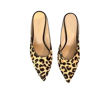 Essex Lane Gretchen Leopard Print Pointed-Toe Kitten-Heel Women's Mules